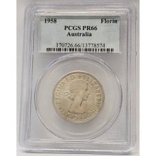 AUSTRALIA 1958 . FLORIN . PROOF